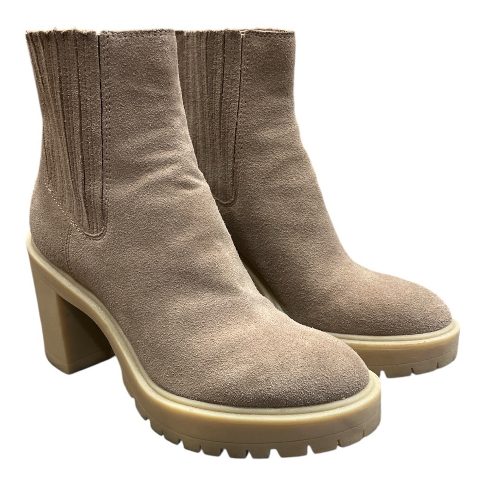 Dolce Vita Caster H2O waterproof lug sole platform booties color Dune suede 7.5